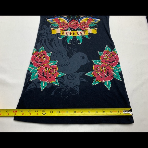 Seductions Women's Paint Print T Shirt Size XS Black Short Sleeve Crew - Picture 10 of 10